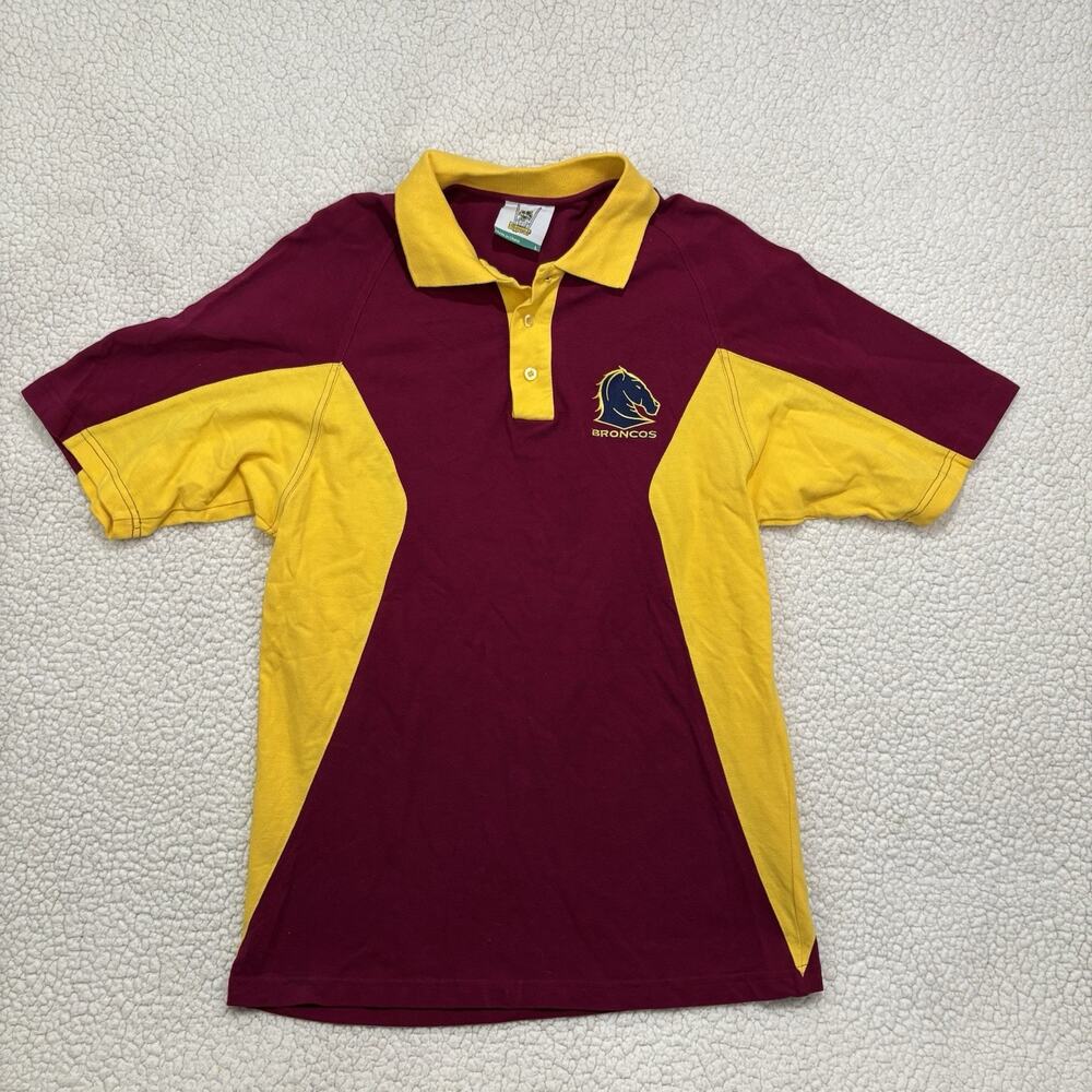 Brisbane Broncos NRL Polo Shirt Mens Size‎ L Australia Rugby League Vintage